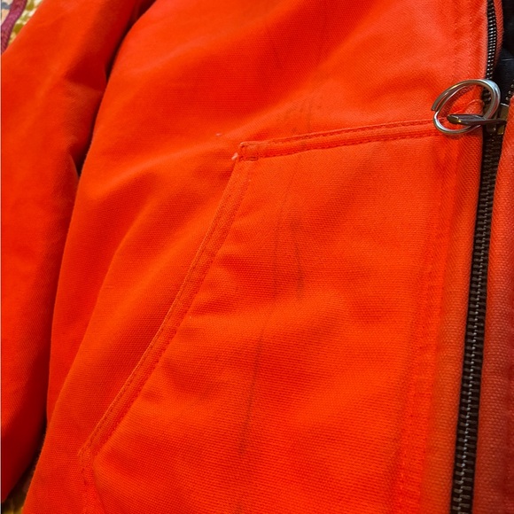 Boys Carhartt Orange Zip-Up Canvas Jacket Size Large 14-16 - Picture 9 of 11